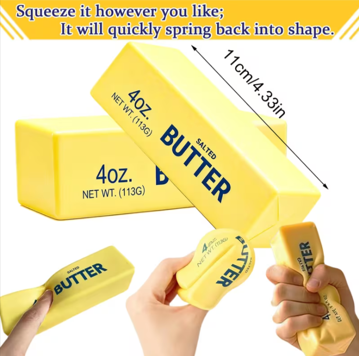 BUTTER SQUISHY 11 cm. Juguete de Mantequilla Anti-Estrés
